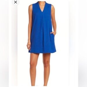 Tommy Bahama daphne Blue Linen shift dress front pleat coastal beachy NWT XL